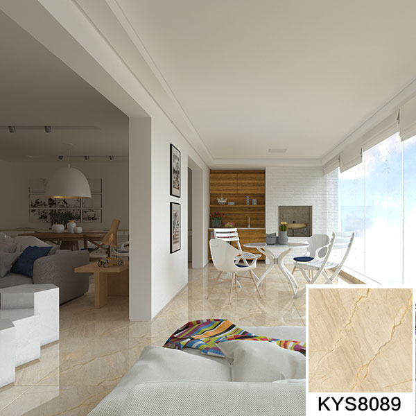 888集团电子游戏大理石瓷砖土耳其浅灰白KYS8089瓷砖客厅成效图