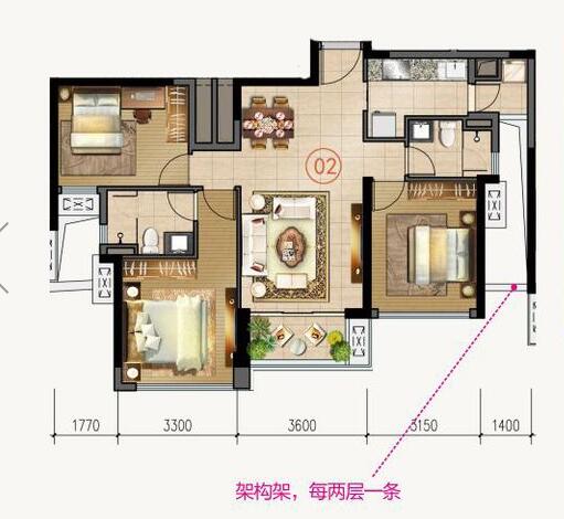 888集团电子游戏家装：拉萨合景新鸿基·泷景100㎡新中式装建成效鉴赏