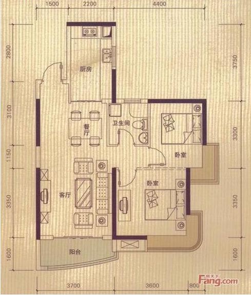 888集团电子游戏家装：拉萨丹灶  桂丹颐景园80㎡简约现代装建成效鉴赏